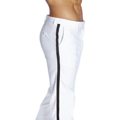 New Arrival Black/White Pants Straight-Fit Trousers Mens/Bridegroom/Best Man Wedding/Evening Plain Front Pant KZ12