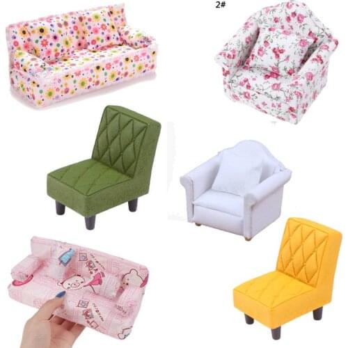 New Arrive Simulation Small Sofa Stool Chair Furniture Model Toys for Doll House Decoration Dollhouse Miniature Accessories