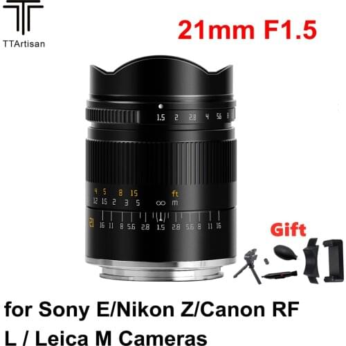 TTArtisan Camera Lens 21mm F1.5 Full Fame Manual Focus For Sony E Canon RF Nikon Z Sigma Lumix Leica L Mount Cameras