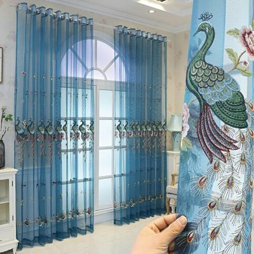 Exported to Chinese-style embroidered window screen Customized finished yarn Curtains for Living dining room bedroom