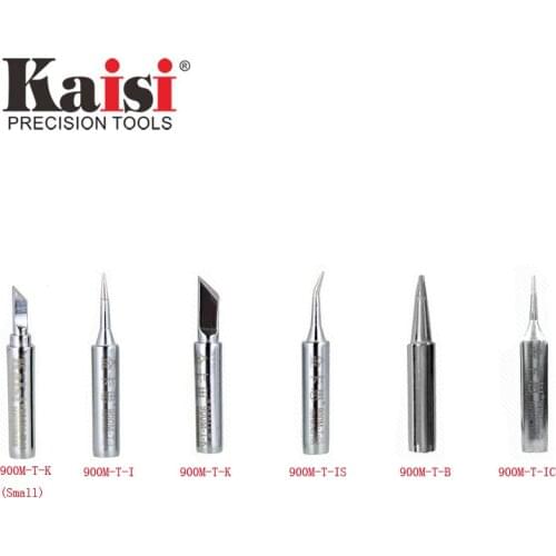 Kaisi 6 Pcs/set 900M-T Lead Free Soldering Iron Head Solder Tip Welding Head Soldering Tools for 936 Soldering Rework Station