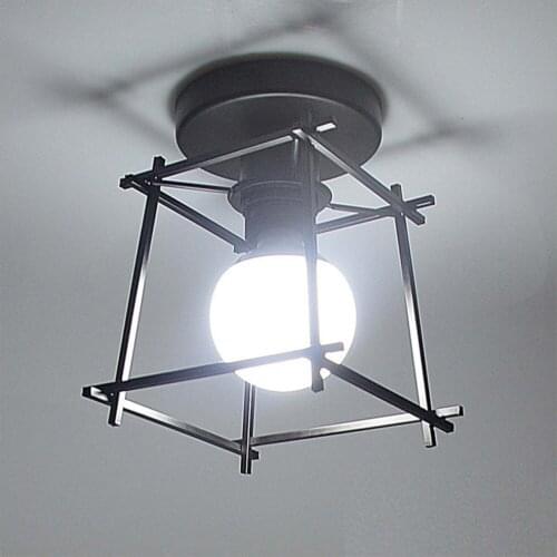 Industrial Vintage LED Ceiling Light Retro Loft Ceiling Lamp for Home Living Room Kitchen Decor Metal Cage lighting Fixture E27