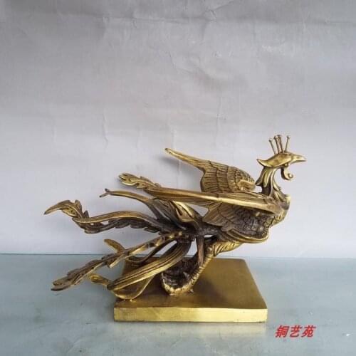 Rare Chinese old copper Phoenix Spread Wing Decoration Home Furnishing Decoration
