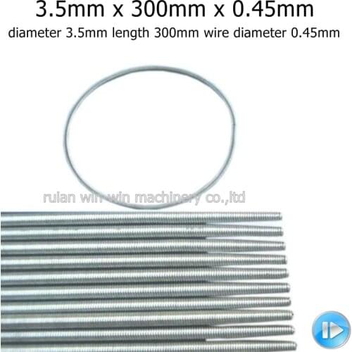 Diameter 3.5mm length 300mm wire diameter 0.45mm feeding Rubber Roller Springs small extension spiral spring