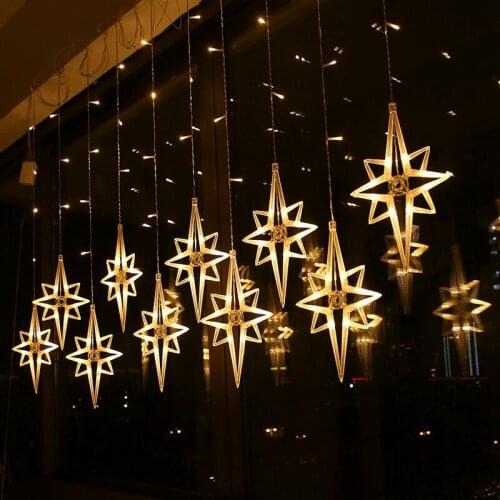 Christmas Polaris Curtain LED Light String Led Grland Christmas Decoration for Home Xmas Ornament Navidad 2021 New Year EU Plug