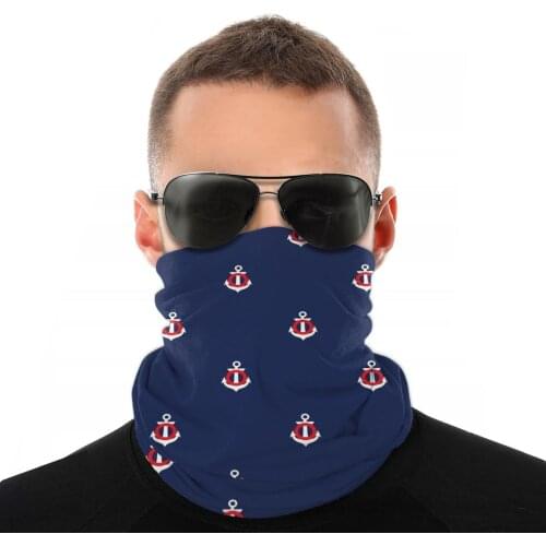 Nautical Theme Scarves Half Face Mask Men Women Halloween Tube Mask Neck Bandanas Multi-functional Headband Biking Hiking
