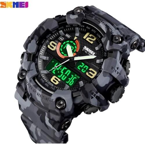 SKMEI Men Sports Watches Male Clock Japan Digital Quartz Watch movement Military Stopwatch 2 Time LED Display Relogio Masculino