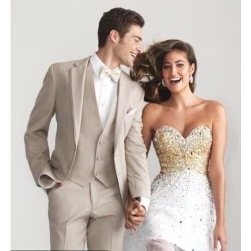 High Quality Mens Suits Groom Tuxedos Groomsmen Wedding Party Dinner Best Man Suits Blazer (Jacket+Pants+Vest+Tie) NO:305