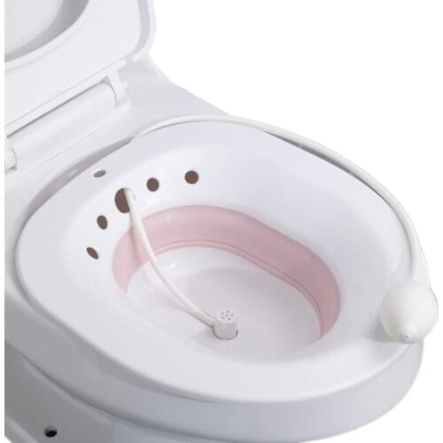 W3JA Folding Toilet Sitz Bath Bidet Flusher Special Wash Basin Hip Cleaning Soaking Bathtub for Pregnant Women Hemorrhoid