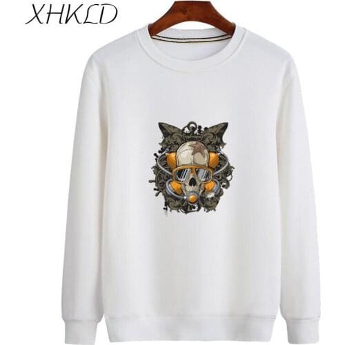 XHKLD Men Women Pullover Sweatshirt Long Sleeved Coat Tops O-neck Slim Fit funny Casual Capless Hoodies Tracksuits Masculino