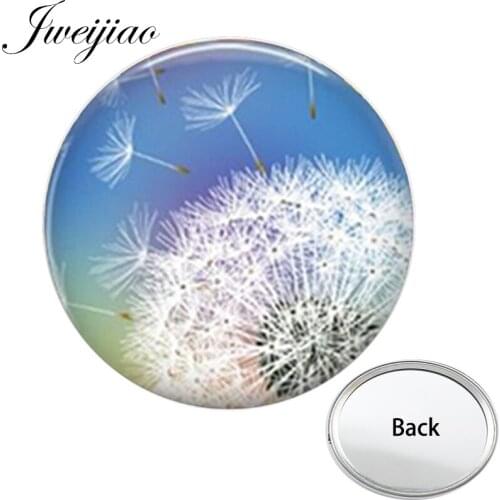 Youhaken Dandelion seeds Art Photo UV Printed Pocket Mirror Round One Side Flat Compact Portable Makeup Vanity Hand Mirrors