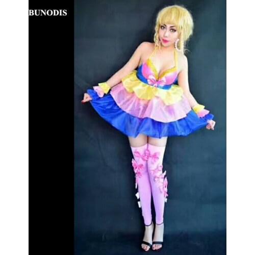 ZD200 Lovely Girl Short Colors Skirt Sexy Clothing Nightclub Party Stage Wear Sexy Costumes Women Bling Clothing