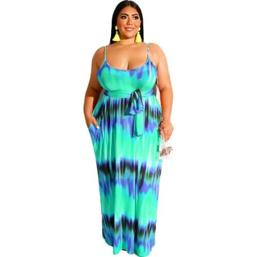 Tie Dye Dress Plus Size 3XL 4XL 5XL XXXXL XXXXXL Sundress Women Summer 2021 Orange Blue Purple Vestido Verano Mujer Sun Dress