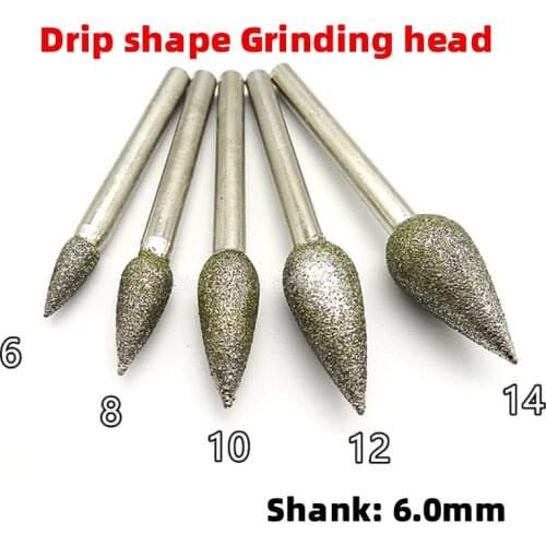 1Pcs 6mm Shank Carved Grinding Mill Tool Emery Head For Rotary Tools Accessories Carving Machine Power Electric Wheel Diamond