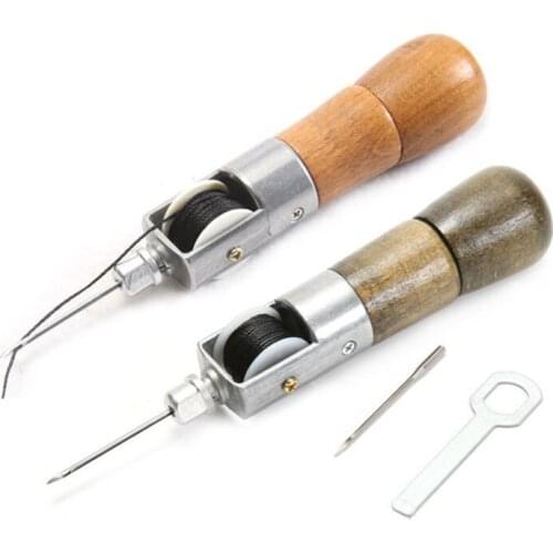 1pcs Leathercraft Lock Stitch Sewing Awl Thread Kit Needles Stitch Leather Fabric