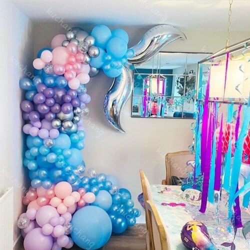 140pcs/lot Mermaid Balloon Garland Arch Kit Anniversary Decorations Mermaid Party Balloons Summer Birthday Party Decoration