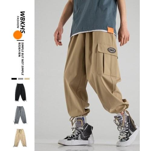 2021 Autumn Men Fashion Loose-Legged Harlem Pants Cargo Trousers