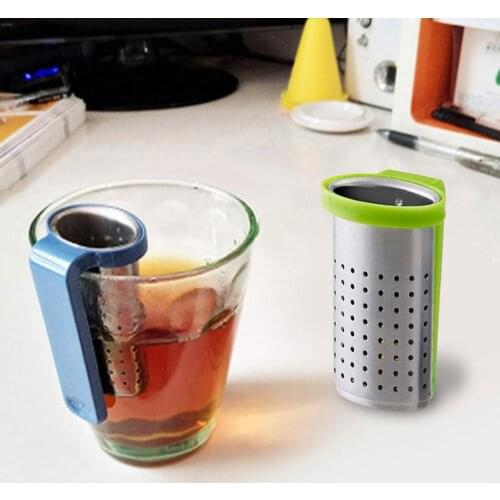 2021 Portable Stainless Loose Steel Tea Leaves Infuser with Handle Drinkware Filter Convenient Office Tea Pot Tea Infuser