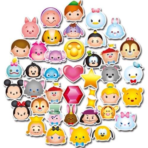 Disney 40 Pieces Cartoon Mickey Mouse Children Cute Mickey Mini Sticker Suitcase Guitar Guitar Piano Bike Car Decoration Doodle
