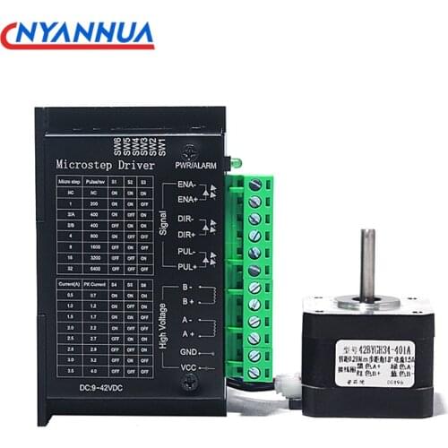 42 Stepper Motor Set 42BYGH34 Torque 0.28N.M Long 34MM Driver TB6600