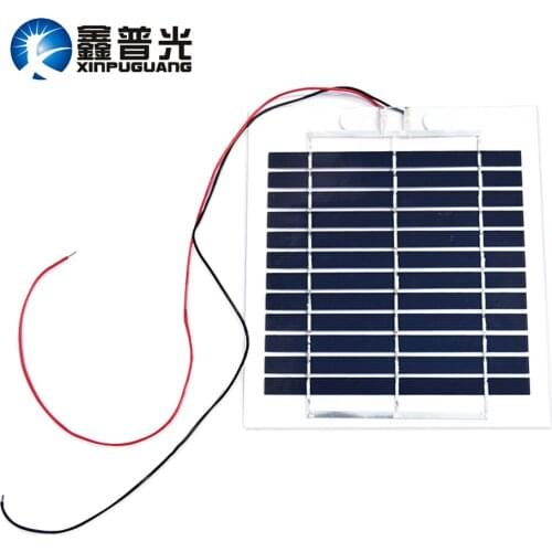 6V 3W 4W 500mA 660mA poly cell flexible transparency pet solar panel for charger use diy kits toys portable light thin type