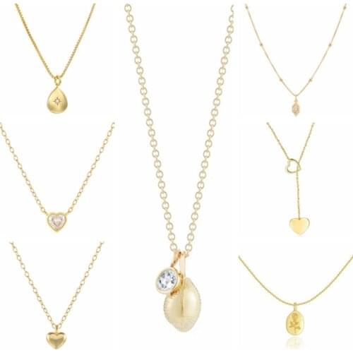 Aide Real 925 Sterling Silver Fashion INS Round Heart Pendant Necklace For Women Chain Choker Necklaces Fine Jewelry Collares