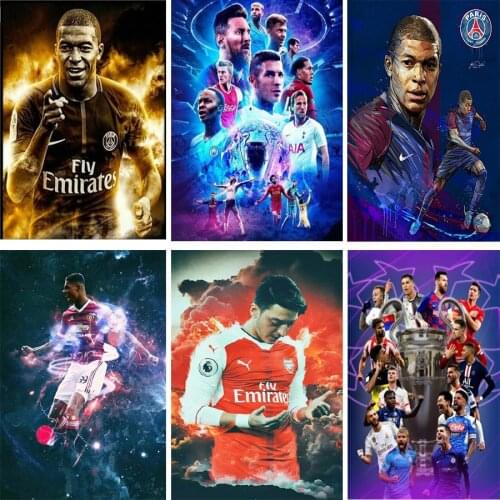 DlY 5D Soccer Football Sports Star Celebrity Full Diamond Painting Cross Stitch Kits Art Portrait 3D Paint By Diamonds