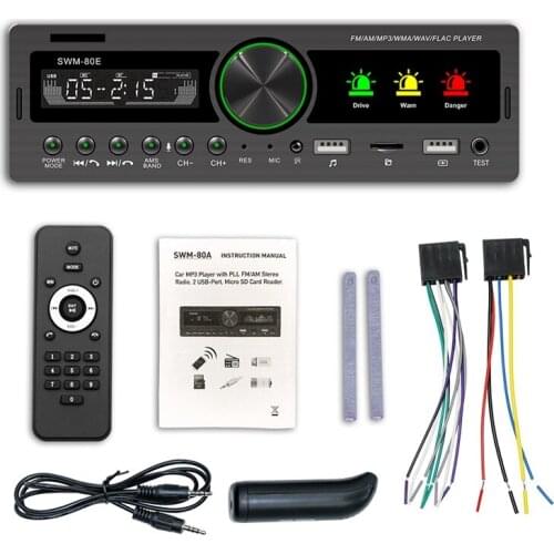 1 DIN Car MP3 Multimedia Player Bluetooth Radio Car Stereo Radio Receiver Audio Auto Electronics SWM-80E