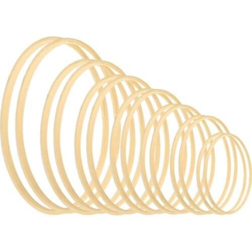 Bamboo Floral Hoop Wreath Wooden Macrame Bamboo Rings for DIY Dream Catcher,Wedding Wreath Decor and Wall Hanging Crafts