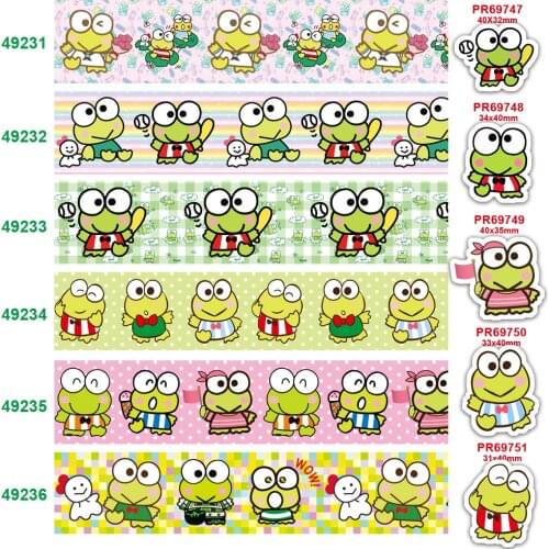 Free shipping characters keroppi printed grosgrain ribbon 49231
