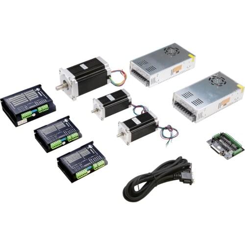 Free Ship to US EU Stepper Motor 3Axis Nema 34 1600oz.in 3.5A NEAM23 425oz.in 3A&DM860A DM542A driver CNC Router Mill