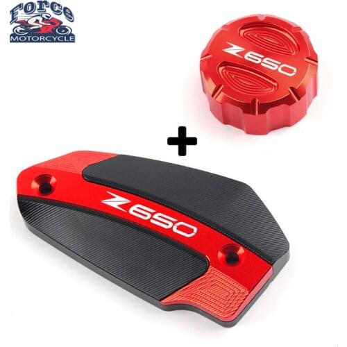 For Kawasaki Z650 z 650 2017-2019 Motorcycle High Quality CNC Aluminum Rear & Front Brake Fluid Reservoir Caps Cylinder Coves