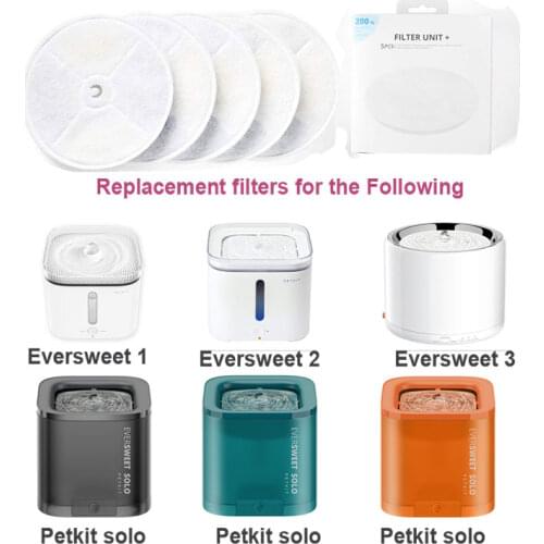 PETKIT Filter Units for EVERSWEET 2 and EVERSWEET 3 Water Fountain, Replacement Filters (5 Pcs), Cleaning Kit pet supplies