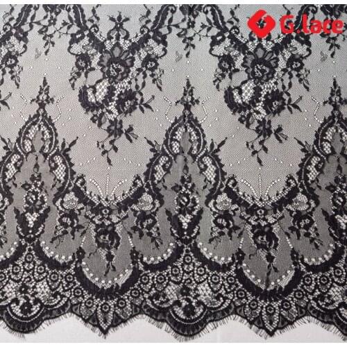 GLace 3m/lot lace Eyelash Lace Fabric Wedding Garment Embroidery Short Skirt Fabric Wedding Background Curtain Decoration XT009