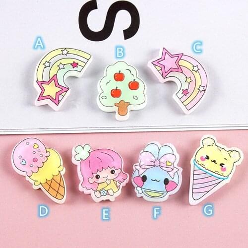 Kawaii Cartoon Cabochons for jewelry making 20pcs Resin Flat Back Cabochon Charms for Girls Pink Accessories