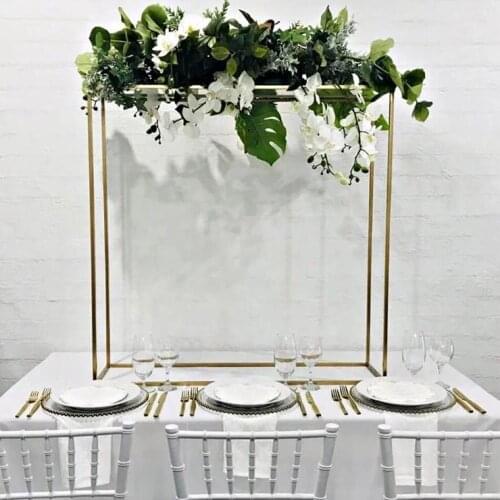 100 CM Long Iron Table Metal Plinths For Event Stage Backdrop Flower Row Centerpiece Rack Wedding Birthday Party Cake Dessert