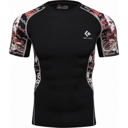 COLD LUNDIN Men Short Sleeve Rash Guard T-Shirt Rashguard Quick Dry Shirt Top Anti- UV Sport Tight Clothes