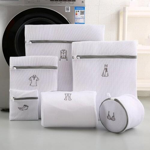 6PCS Thick Mesh Laundry Bag Set Underwear Bra Washing Bag Polyester Mesh Bag Bathroom Eco-friendly Storage Bag Set