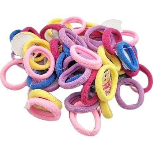 Wholesale 50 Pcs Girls Kids Hair Band Ties Accessories Elastic Rope Ring Hairband Holder Headwear
