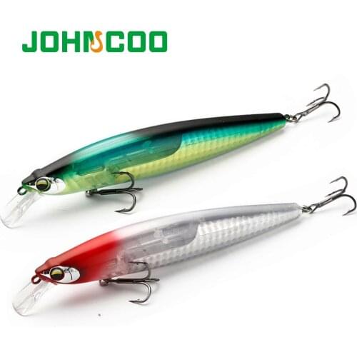 JOHNCOO Floating Minnow 130mm 18.5g Long Casting Hard Bait Flash Blade Wobbler Fishing Lure Sea Bass Lure