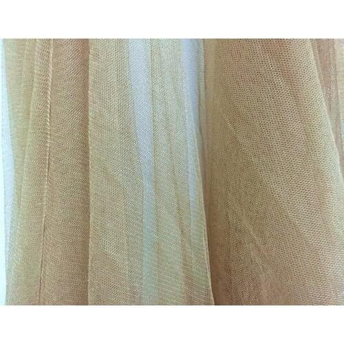 165cm width 1meter soft gauze net Dark Nude skin mesh fabric grid cloth for wedding deco skirt curtain mosquito net