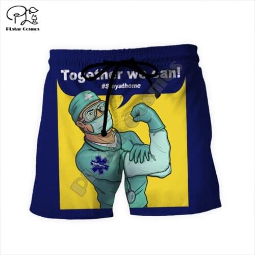 PLstar Cosmos Emergency Medical Service EMS 3D Printed 2021 Newest Fashion Summer Casual Mens Shorts Harajuku Loose Beach E24