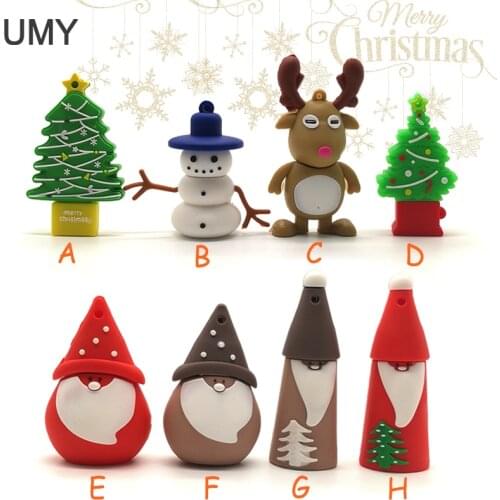 USB flash drive snowman /Christmas tree pen drive 4GB 8GB 16GB 32GB 64GB Santa Claus memory stick Christmas gift pendrive cle