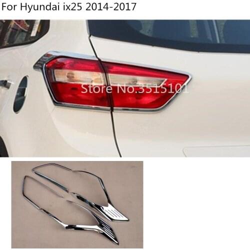 Top Quality Car Body ABS Chrome Cover Trim Back Rear Light Lamp Frame Molding 4pcs For Hyundai Creta IX25 2014 2015 2016 2017