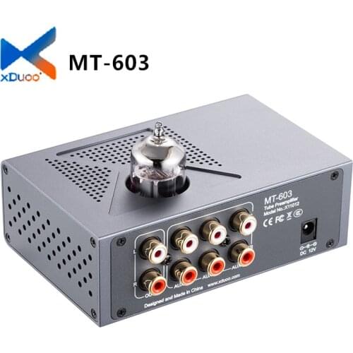 XDUOO MT-603 Multiple Pre-Amp 4 Audio RCA Input One Audio Output 12AU7 Tube Amplifier