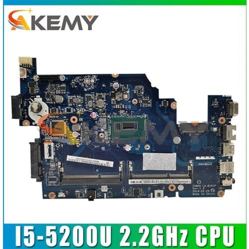 Z5WAH LA-B161P E5-571G Mainboard For Acer Aspire E5-531 E5-571 Laptop Motherboard With SR23Y I5-5200U 2.2GHz CPU DDR3 100% Test