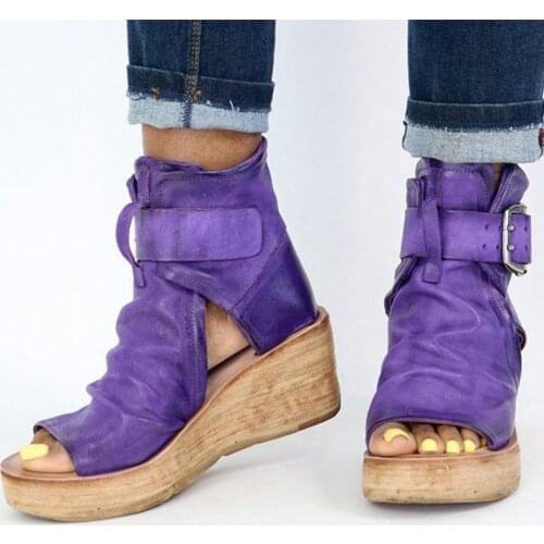 Women Sandals 2021 New Wedge Heels Sandals With Retro Platform Chaussure Femme Summer Shoes For Women High Heels Sandalias Mujer