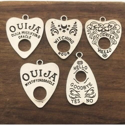 2pcs Ouija Shape Board Pendant charm Tibetan Silver Plated Pendants Antique Jewelry Making DIY Handmade Craft