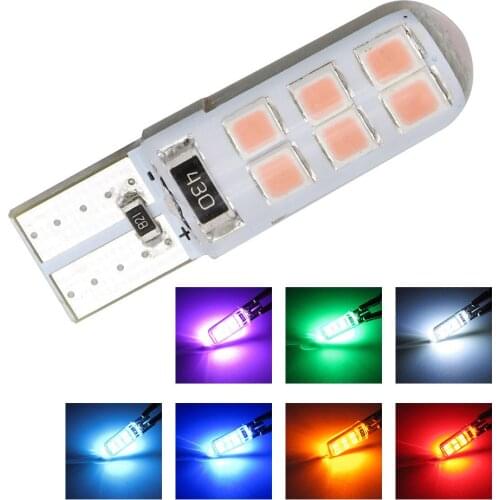 2Pcs 12V T10 LED Car Clearance Light 194 168 W5W 12SMD 3528 Crystal Auto License Plate Bulb Parking Lamp