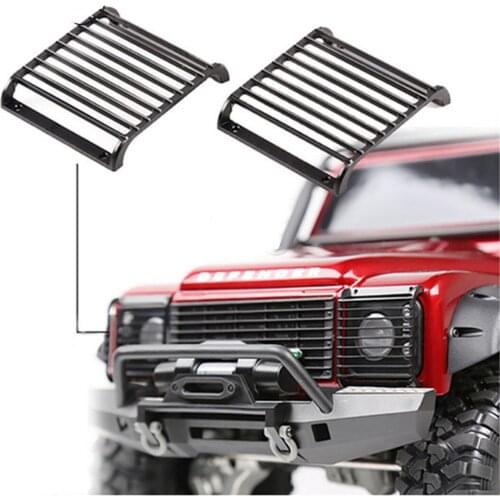 2Pcs TRX4 Metal Front Lamp Guards Headlight Cover Guard Grille for 1/10 RC Crawler Car Traxxas TRX-4